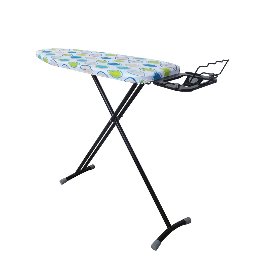 KITCHENMARK Ironing Board with Steam Iron Rest Foldable Leaf Design 109x33 cm 