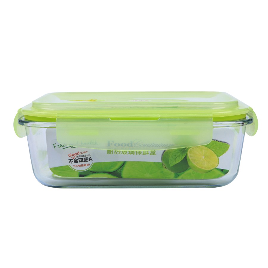 Generic Glass Storage Food Container 1500ml - Green