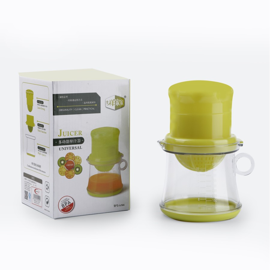 Generic Manual Plastic Fruit Juicer 500ml - Green