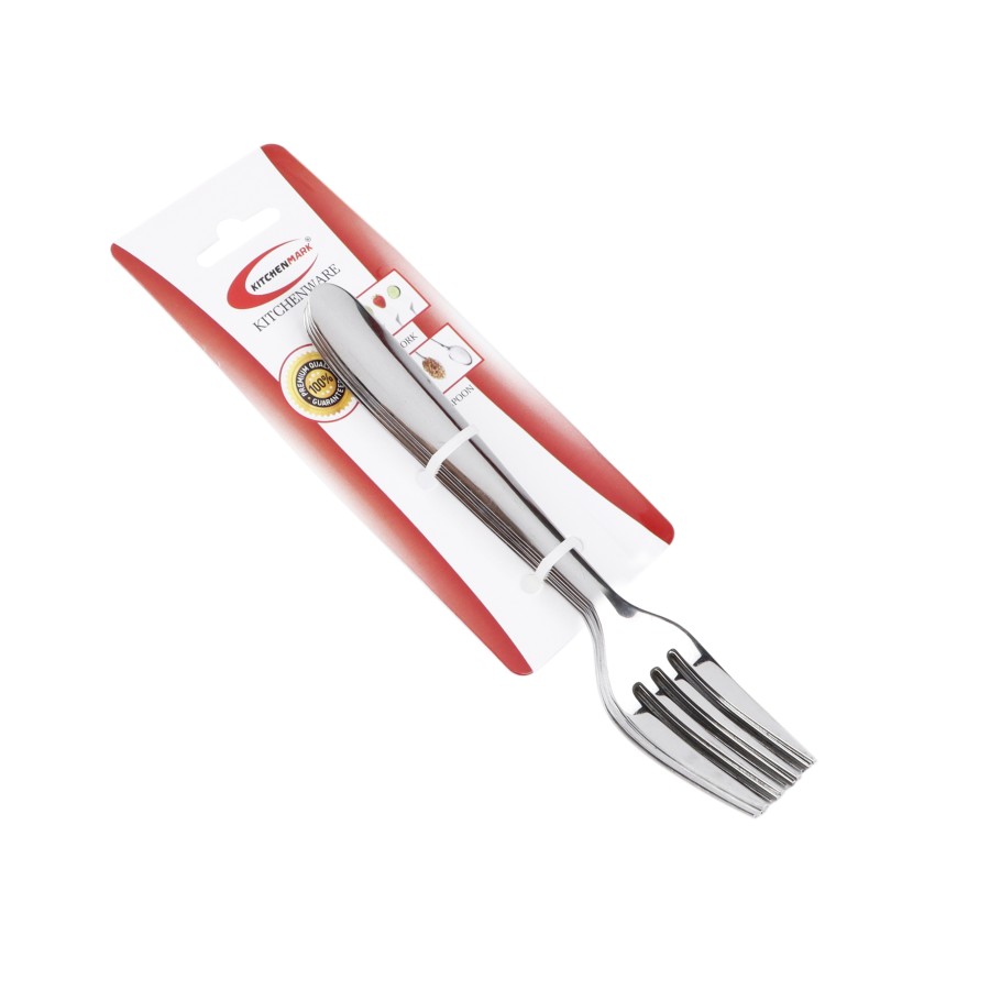 KITCHENMARK 6pc Stainless Steel Fruit Fork Set - 14cm