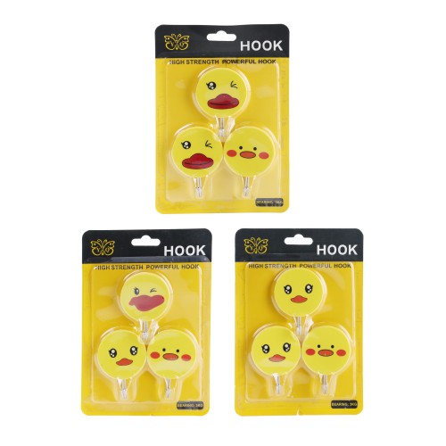 Generic Emoji Adhesive Sticker Hook 3pcs Pack - 3 Color Pack