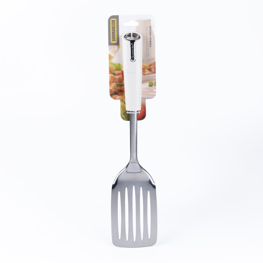 BECHOWARE Stainless Steel Spatula Slotted Turner 34cm - Ivory