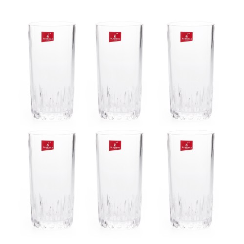 BLINKMAX 6pc Water Glass Tumbler Set Transparent Drinkware 300ml