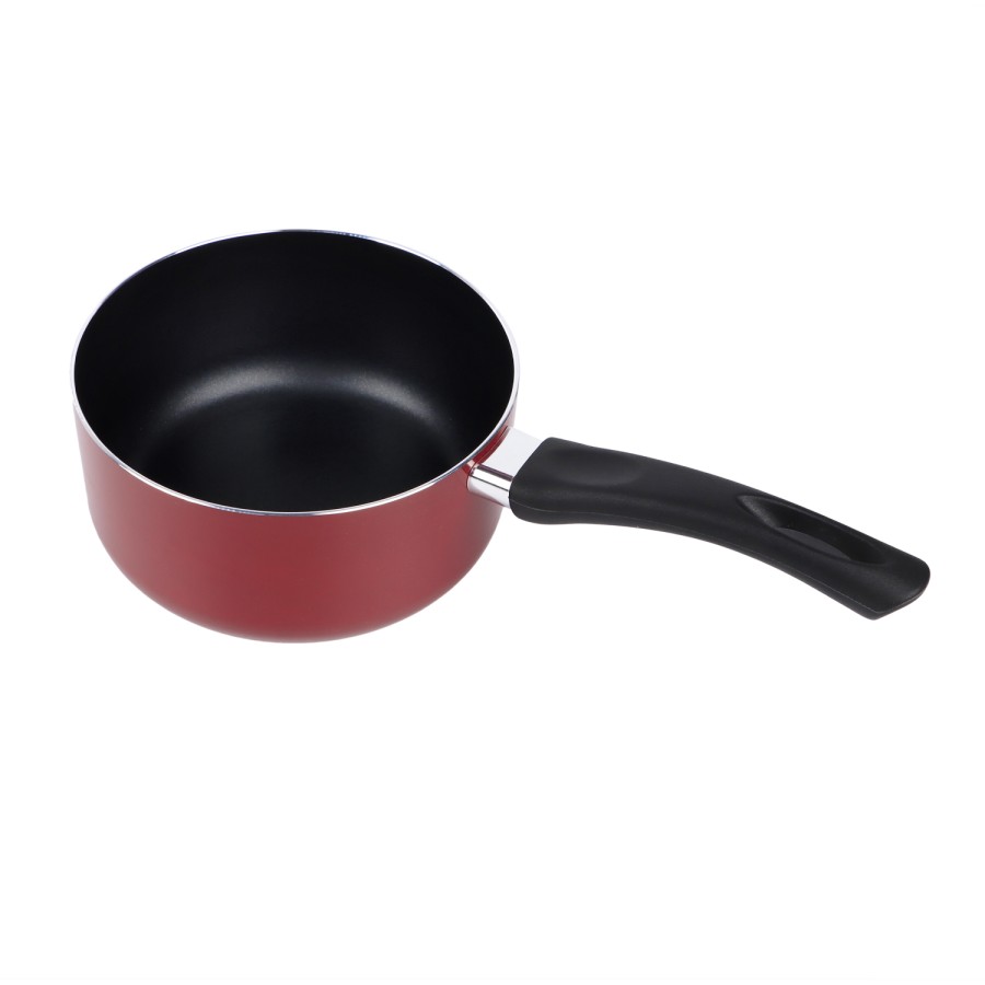 KITCHENMARK Nonstick Aluminium Saucepan with Glass Lid 18cm - Red