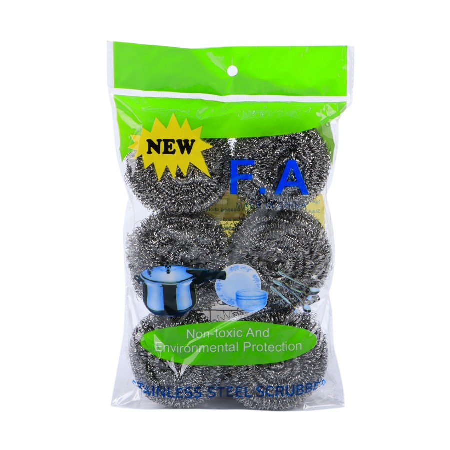 Generic 6pc Stainless Steel Steel Wool Scourer Set - Silver