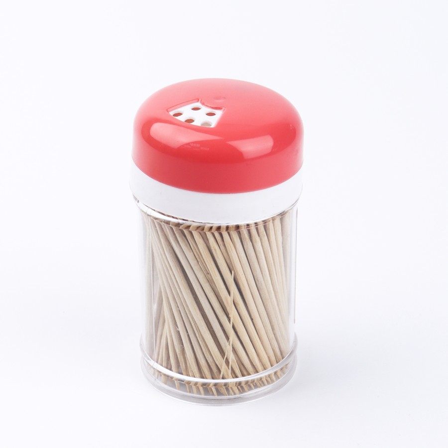 Generic 200pc Wooden Toothpick Multicolor Plastic Container - Pack of 10