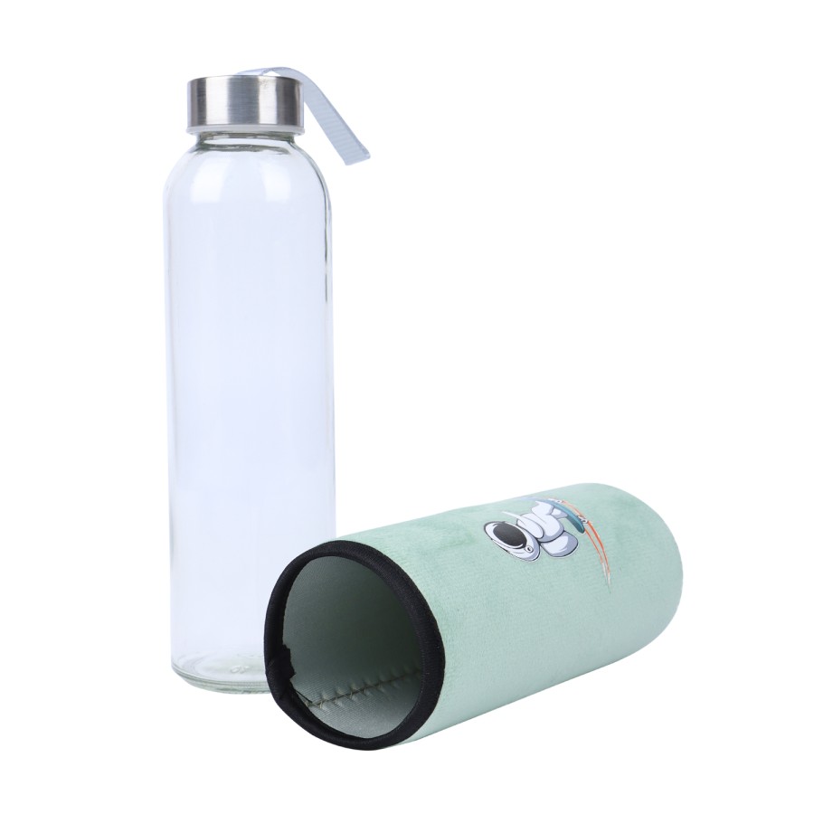 Generic Glass Water Bottle 500ml - 2 Color Pack 