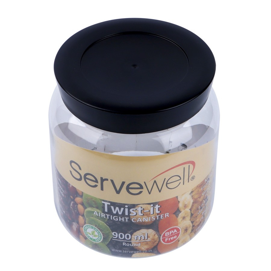 Servewell 3pc Plastic Round Transparent Container Set - 900ml