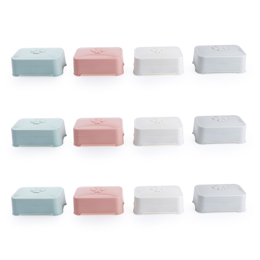 Generic Plastic Soap Box 12 pc Pack - 4 Color Pack