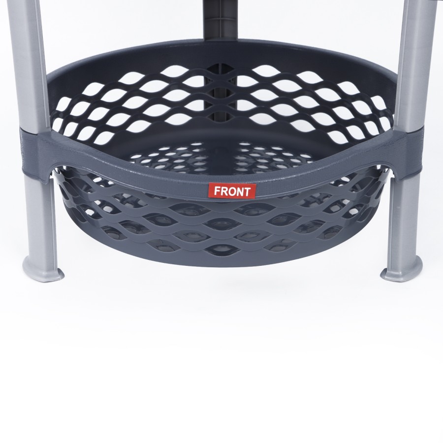 NAKODA Ultima Plastic Round Rack 3 Tier Big - 60x35cm Grey