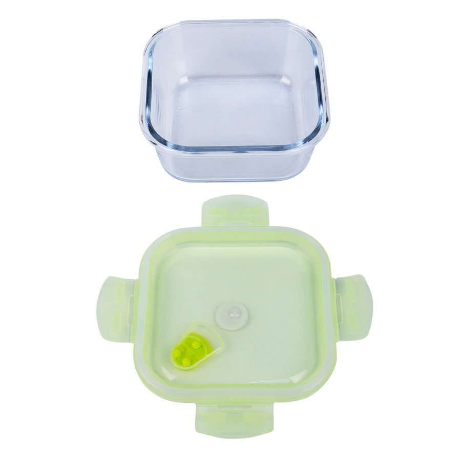 Generic Glass Storage Square Food Container 800ml - Green