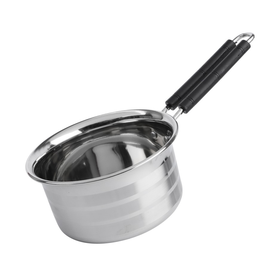 KITCHENMARK 3pc Multisize Stainless Steel Milk Pan Sauce Pan Wire Handle