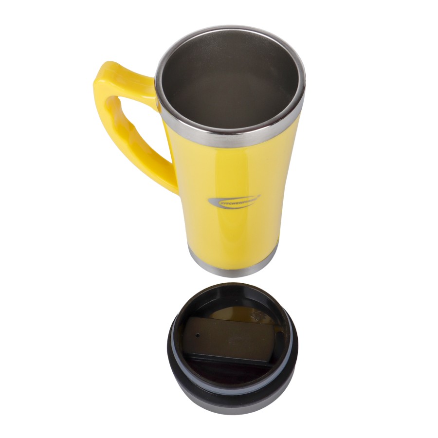 KITCHENMARK Stainless Steel Travel Mug 600ml - Yellow 