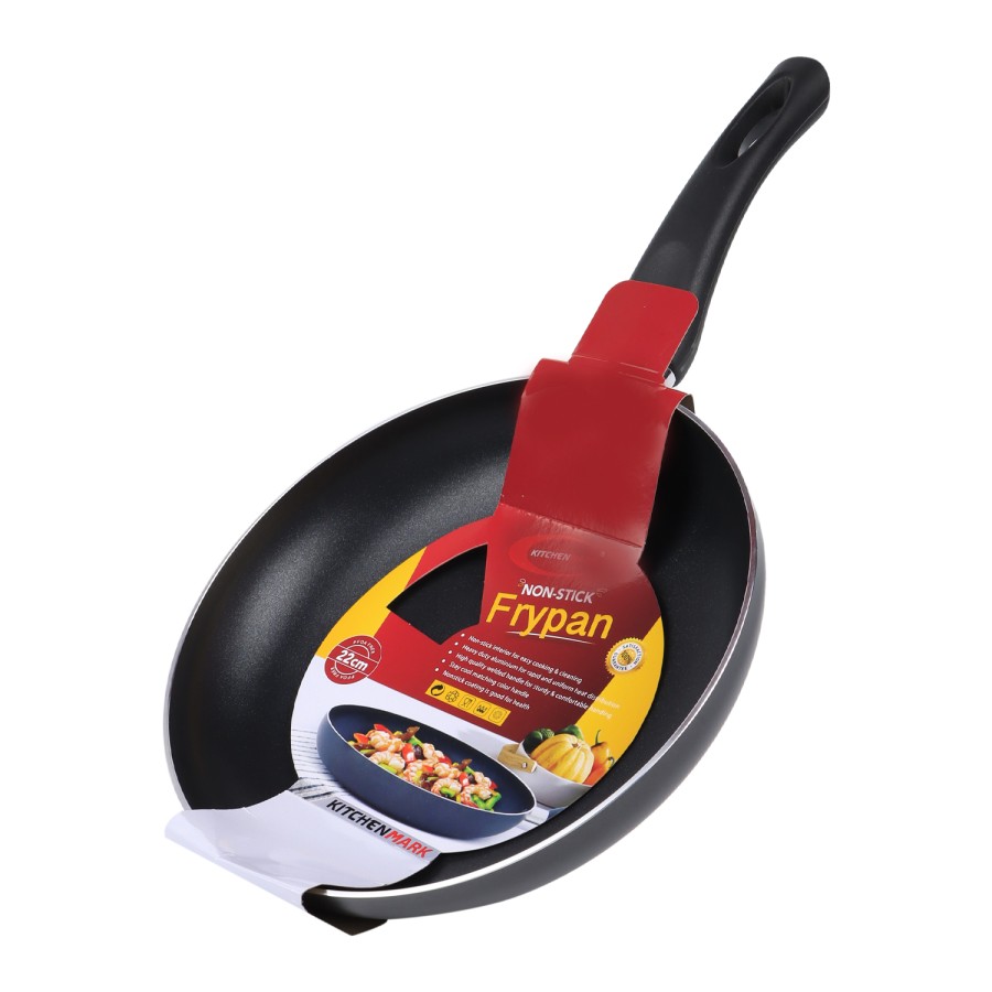 KITCHENMARK Nonstick Aluminium Frypan 22cm - Black