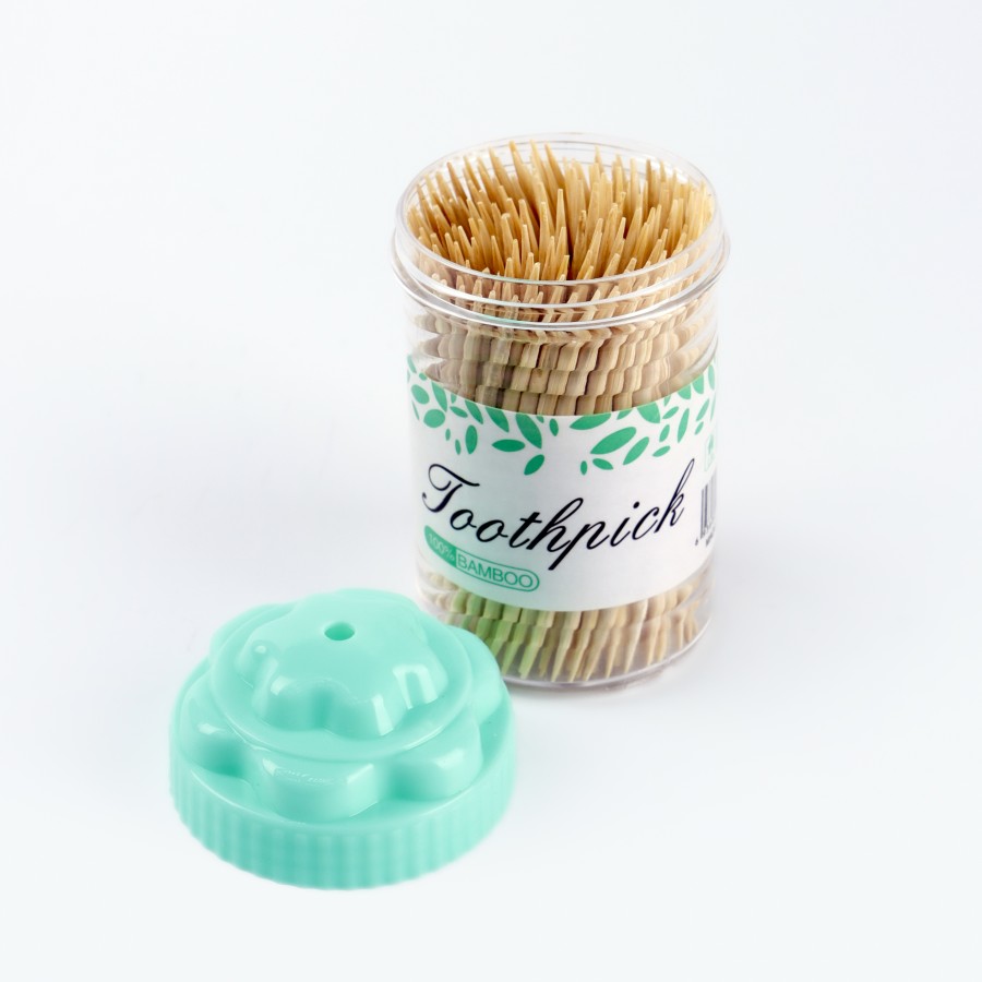 Generic 200pc Wooden Toothpick Multicolor Plastic Container - Pack of 12