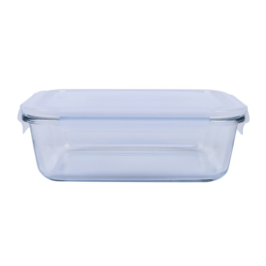 Generic Microwavable Glass Storage Rectangluar Container 1040ml - White