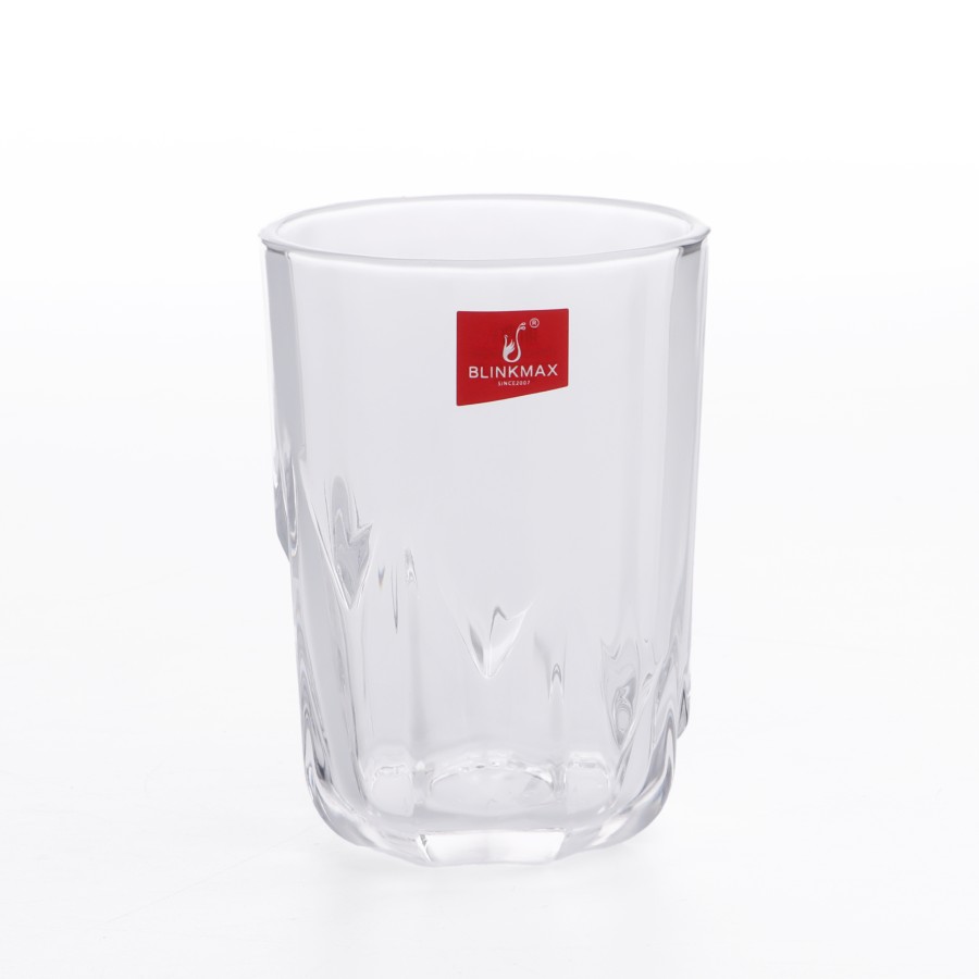 BLINKMAX 6pc Flat Glass Tumbler Set Transparent Drinkware 220ml