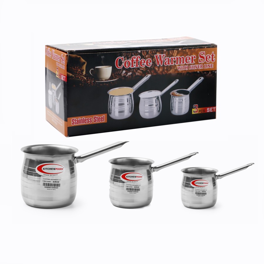 KITCHENMARK 3pc Stainless Steel Coffee Warmer Set 