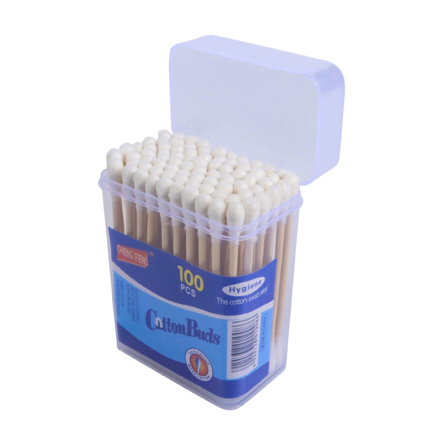 Generic 12 Box of 100 Double Ended Cotton Buds Rectangular Pack - White