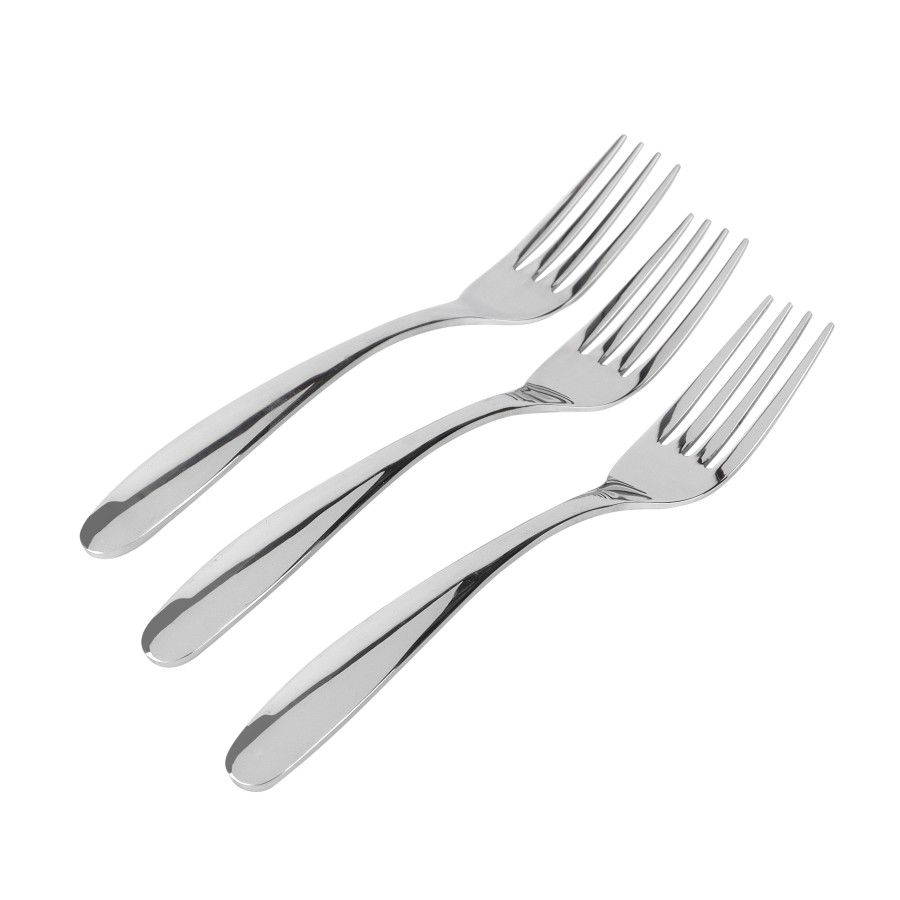 BECHOWARE 3pc Stainless Steel Salad Fork Set 16cm - Silver