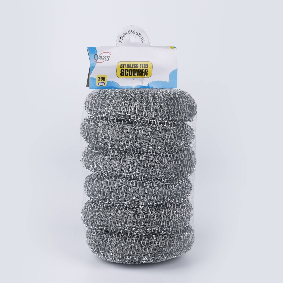 6 Pack Stainless Steel Wool Scrubber Sponge for Removing Tough