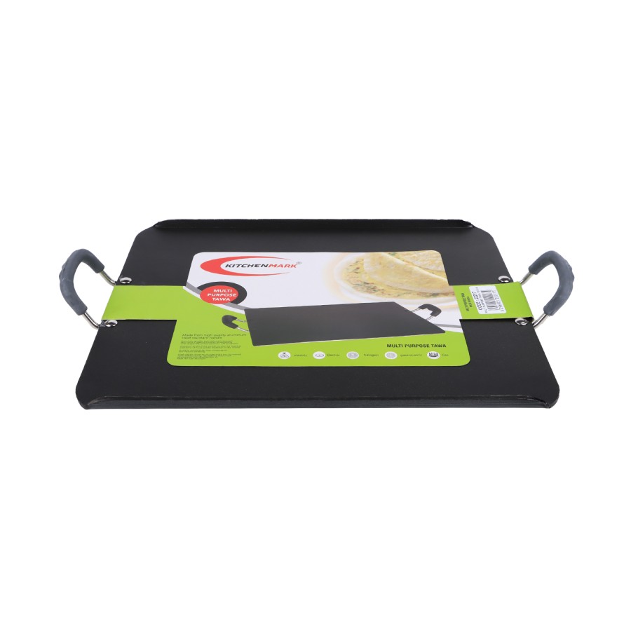 KITCHENMARK Multipurpose Nonstick Rectangular Tawa 32x38cm - Black