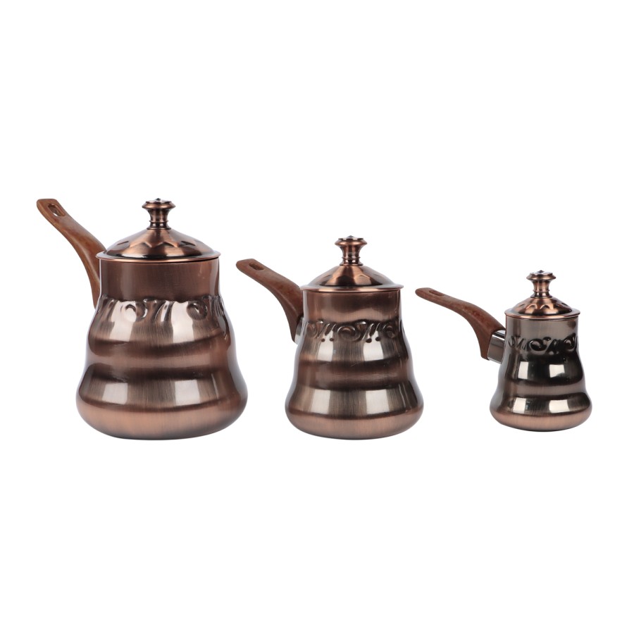 Generic Stainless Steel Coffee Warmer 3pc Set - Copper