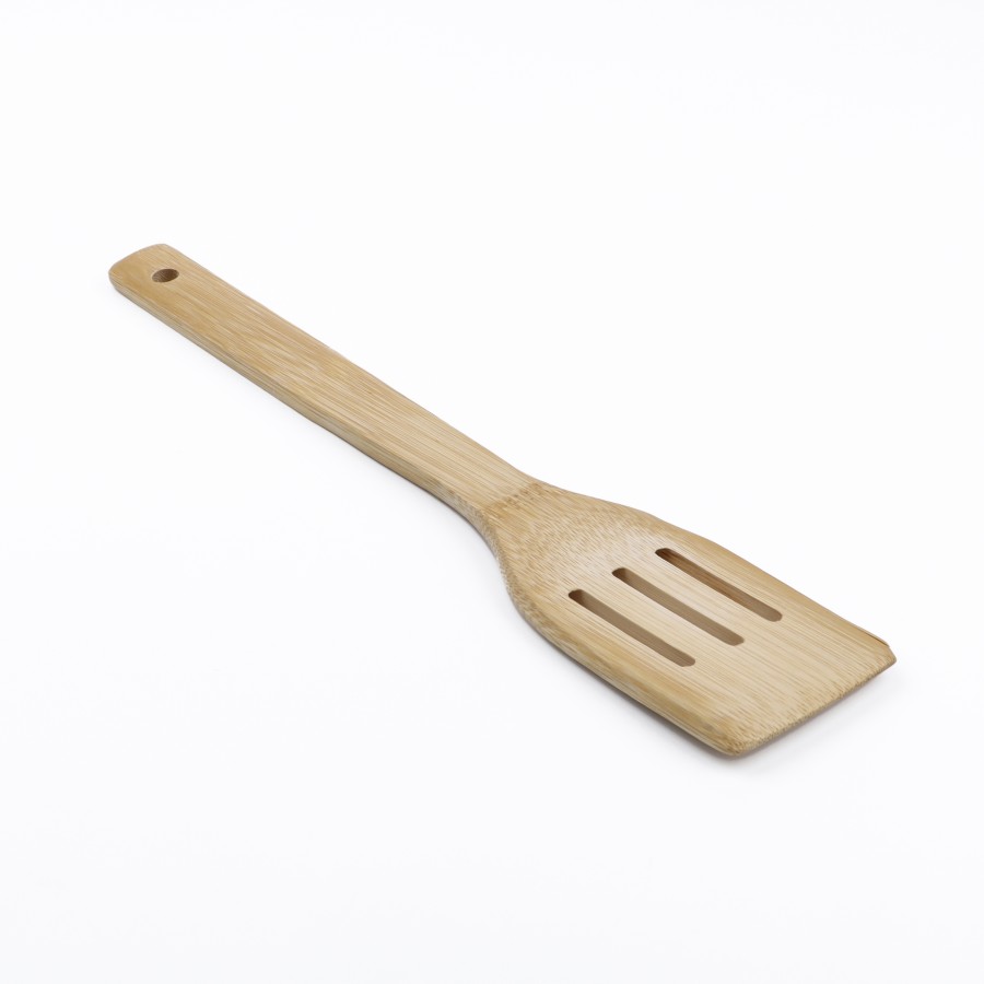 KITCHENMARK Bamboo Handicraft Slotted Spatula Spoon - 30cm