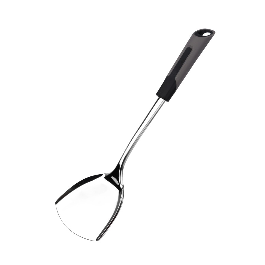 Generic Stainless Steel Spatula Flat Turner 36cm Black