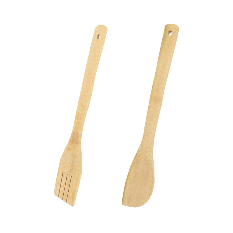 KITCHENMARK 4pc Bamboo Kitchen Spoon Set with Cutlery Holder