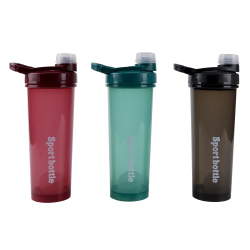 Generic Sports Gym Plastic Water Bottle with Shaker 700mL - 3 Color Pack