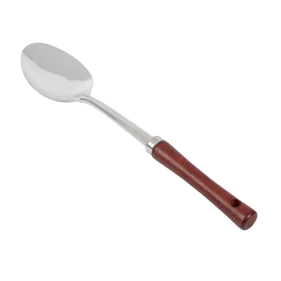 Generic Stainless Steel Rice Spoon - Wooden Handle