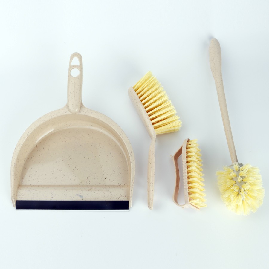 Oaxy Dustpan with 3 Piece Brush Combo - 2 Color Pack