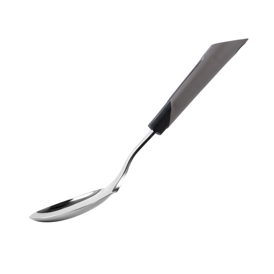 Generic Stainless Steel Rice Spoon - Plastic Silicon Handle Black