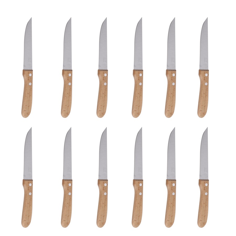 Generic 12pcs Stainless Steel Advanced Kitchen Knife Fruit Knife Wooden Handle 