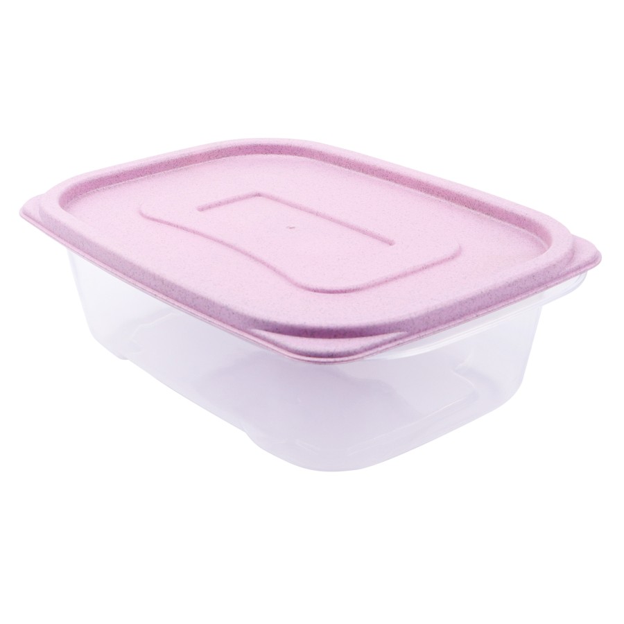 Generic  Rectangular Biodegradable Plastic 2pc Container Set 2500ml - 3 Color Pack