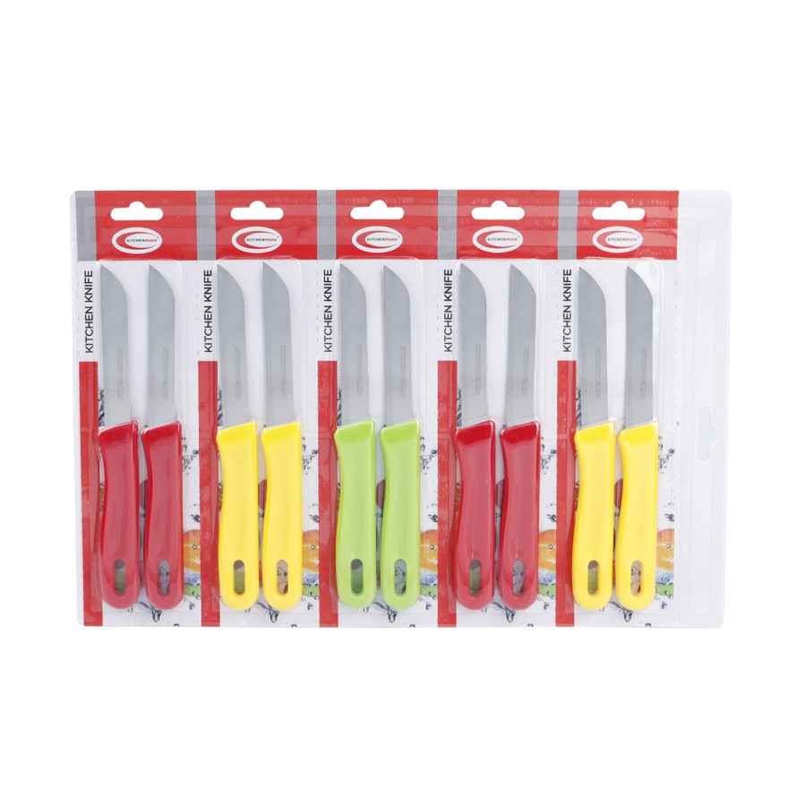 KITCHENMARK 10pcs Set Stainless Steel Polypropylene Handle Kitchen Knife 18.5cm