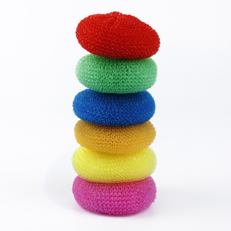 Generic 5pc Plastic Scourer 8g Multicolor Combo Pack