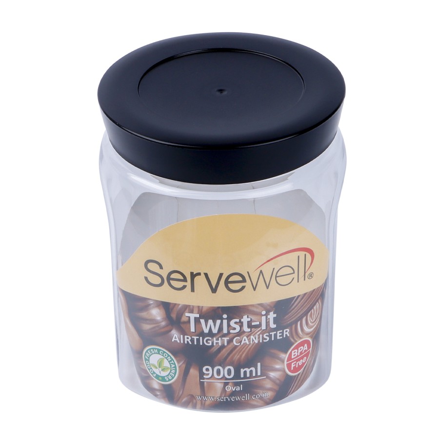 Servewell 3pc Plastic Oval Transparent Container Set - 900ml