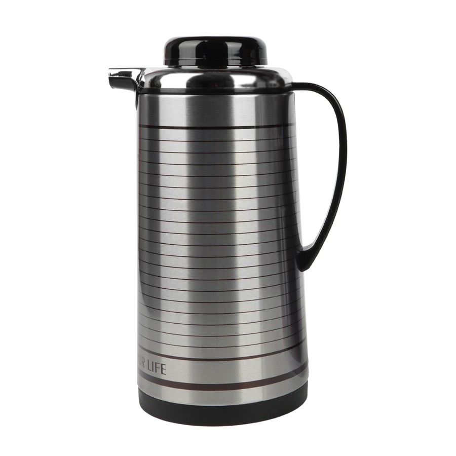 KITCHENMARK 1.3L Vacuum Flask - Silver Stripes