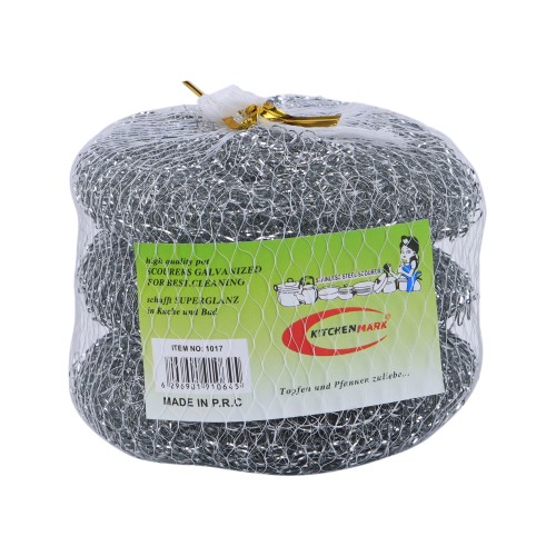 KITCHENMARK 3pc Steel Wool Scourer - Pack of 12